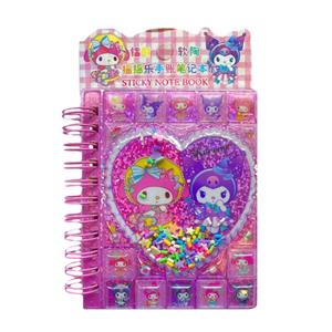 دفتر یادداشت 30 برگ مدل استیکردار طرح کرومی و ملودی کد ۰۱