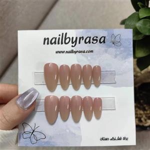 ناخن مصنوعی راسا فرم بادامی رنگ نود کالباسی (هلویی) براق مدل RSN0491