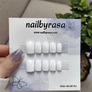 ناخن مصنوعی راسا فرم مربع رنگ سفید براق مدل RSN0481