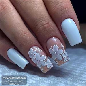 ناخن مصنوعی راسا مناسب عروس طرح گل پنج پر