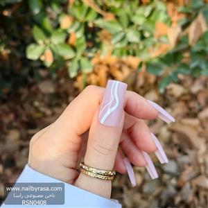ناخن مصنوعی رنگ ناخن راسا طرح فرنچ کد RSF11