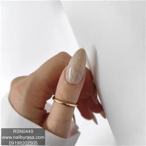 ناخن مصنوعی راسا فرم بادامی رنگ کرمی روشن براق (نود کلاسیک) مدل RSN0449