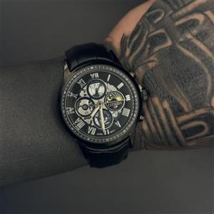 ساعت مچی مردانه سیتیزن VIP بند چرمی مشکی طرح Sun & Moon مدل BS_06