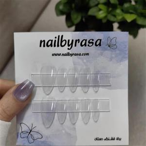 ناخن مصنوعی راسا فرم بادومی شیشه ای بی رنگ مدل RSN0470
