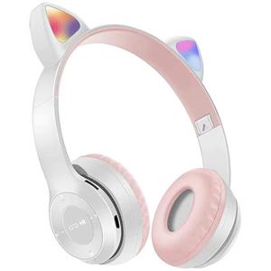 هدفون بلوتوثی گربه ای مدل P47M rgb - مشکی