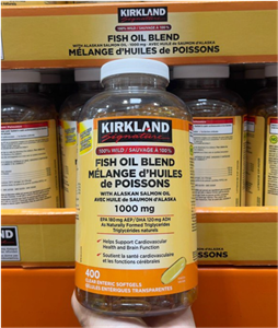 روغن ماهی ترکیبی blend کرکلند 1000 میلی گرم اصل |  Kirkland Signature Fish Oil Complex 400softgels