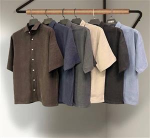 پیراهن مردانه آستین کوتاه لایوسل سیلک ترک