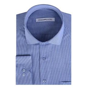 پیراهن مردانه رسمی چهارخونه‌ریز آبی