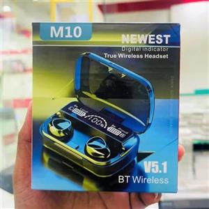 هندزفری بلوتوثی M10 مدل V5.1 با کیس شارژ دیجیتال بسته ۵۰عددی