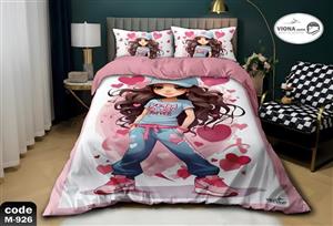 رو تختی یک نفره دخترانه 4 تکه میکرو فایبر مخمل برند ویونا آکرین کد 833