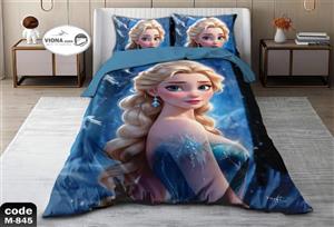 رو تختی یک نفره دخترانه 4 تکه میکرو فایبر مخمل برند ویونا آکرین کد 845