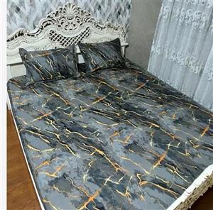 کاور تخت دو نفره طرح سنگ مرمر طوسی برند خوشنام هگمتان کد 002