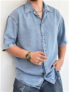 پیراهن جین یقه انگلیسی برند AMC