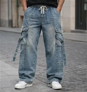محصول فوق لوکس#شلوار جین واید بگ صابونی (Wide Leg) با جزییات بندی کارگو فوق‌العاده خفن| استایل لش استریت ۲۰۲۶ کد9702