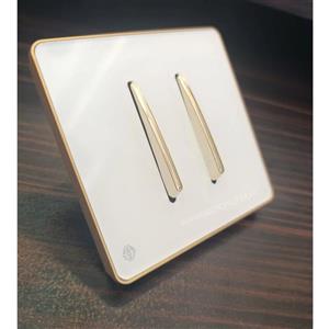 کلید پریز آسیا مدل یاقوت سفید طلایی