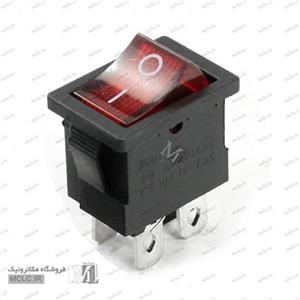کلید راکر چراغدار 4 پین درجه دو