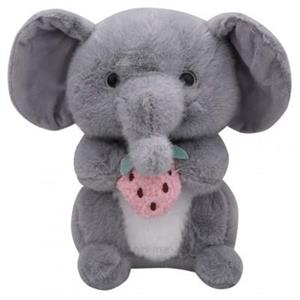 عروسک فیل و توت فرنگی رنگ طوسی