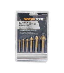 مجموعه 6 عددی مته خزینه ۹۰ درجه آهن پخ زن HHS ورک زون WORKZONE