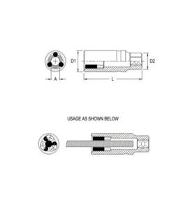 بکس رزوه گیر سایز 16mm درایو 1/2 جنیوس GENIUS مدل 427416 مخصوص پیچ دو سر رزوه