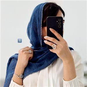 شال پلیسه چروک لبه زنجیر‌دوزی