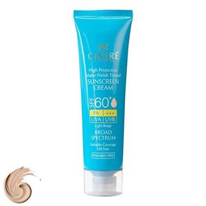 کرم ضدآفتاب رنگی سینره  SPF60 مدل 8411، مناسب پوست‌های چرب، حجم 50 میلی‌لیتر