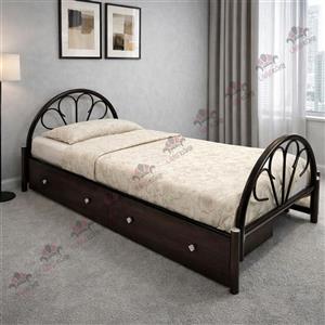 تخت خواب یک نفره فلزی مدل طاووس