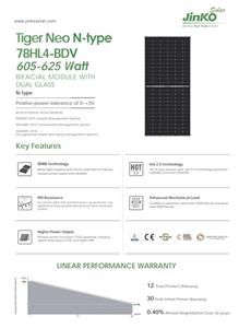 پنل خورشیدی ۶۲۰ وات جی ای سولار JA Solar  baifacialمونو کریستال دو طرفه