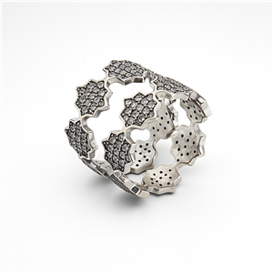 حلقه انگشترنقره زنانه طرح مهرازی عیار۹۲۵ با سنگهای زیرکونیا 