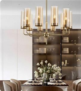 لوستر مدرن فلزی گلس دار