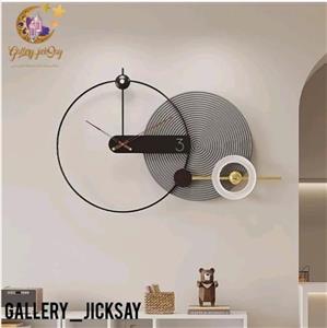 ساعت دیواری فلزی تلفیق چوب و فلزکد H420