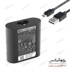 شارژر اورجینال لپ تاپ دل 19.5 ولت 1.2 آمپر Dell سرکانکتور Micro-USB