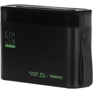 پاوربانک بی سیم 22.5 وات ترانیو مدل T-L5 ظرفیت 50000 میلی‌ آمپر ساعت به همراه کابل USB/TC