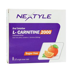 ویال ال کارنیتین 2000 میلی گرم با طعم پرتقال نکستایل بسته 10 عددی DYW