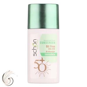 فلوئید ضد آفتاب بی‌رنگ گردن و صورت شون SPF 50 مدل invisible  ‌مناسب برای پوست های ، چرب، خشک، مختلط  حجم 100 میلی‌لیتر