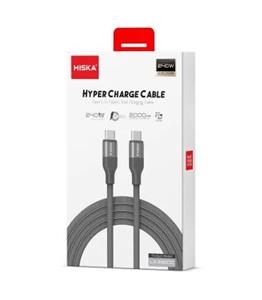 کابل دو سرتایپ سی هیسکا 240 وات 2 متری Hiska Cable LX932