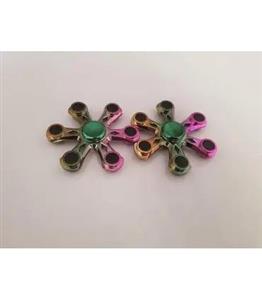 اسپینر فلزی شش پره ای توپی رنگین کمانی Fidget Spinner Metal Rainbow Balls