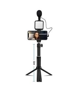 پایه نگهدارنده گوشی همراه با میکروفون و نور pk-772 plokama