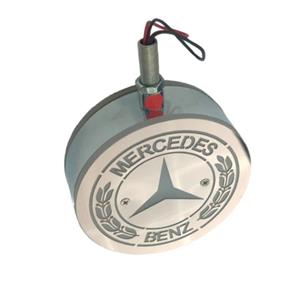 چراغ گرد استیل کروم دو طرفه زیر آینه نور قرمز ۱۲-۱۶-۲۴ ولت طرح MERCEDES BENZ ( پک ۲ عددی )