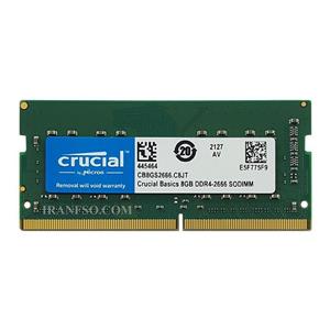 رم لپ تاپ 8 گیگ Crucial DDR4-2666 MHZ 1.2V یک سال گارانتی