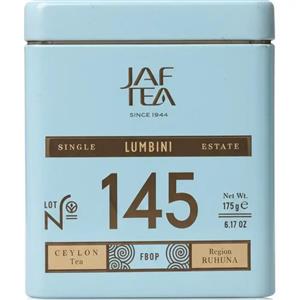 چای سیاه جف تی تک خاستگاه مدل لومبینی 145 قوطی فلزی 175 گرمی Jaf Tea Single Estate Lumbini