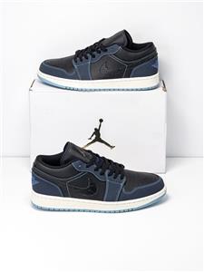 جردن وان لو مشکی ابسیدین پوست ماری Jordan 1 Low SE Black Dark Obsidian Snakeskin