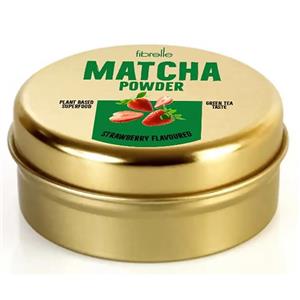 پودر چای ماچا فیبرله با طعم توت‌فرنگی 25 گرمی Fibrelle Matcha Powder Strawberry Flavoured