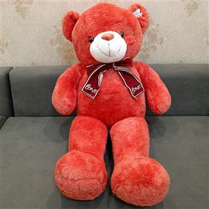 عروسک خرس بزرگ پاپیون‌دار Love، رویه پولیشی مخمل نانو پرز بلند، الیاف ویسکوز پنبه (اورجینال خارجی)