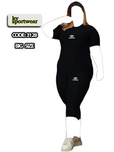 ست تاپ شلوارک سایز بزرگ ورزشی زنانه adidas کد 001