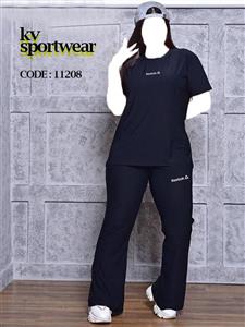 ست تیشرت شلوار دمپا گشاد سایز بزرگ ورزشی زنانه NIKE کد 001