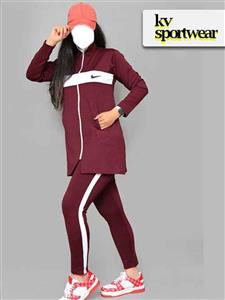 مانتو نیم زیپ فینگردار سایز بزرگ ورزشی زنانه NIKE کد 003