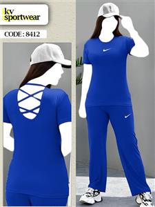 ست تیشرت شلوار دمپا گشاد سایز بزرگ ورزشی زنانه NIKE کد 003