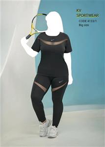 تیشرت نیم زیپ فینگردار سایز بزرگ ورزشی زنانه NIKE کد 006