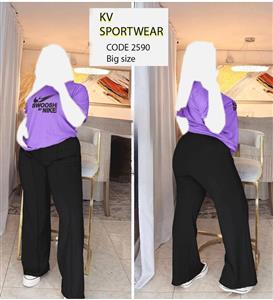 ست تیشرت شلوار بگ سایز بزرگ اسپرت ورزشی زنانه NIKE کد 003