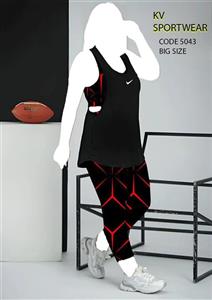 ست بلوز شلوار فینگردار سایز بزرگ ورزشی زنانه NIKE کد 0005